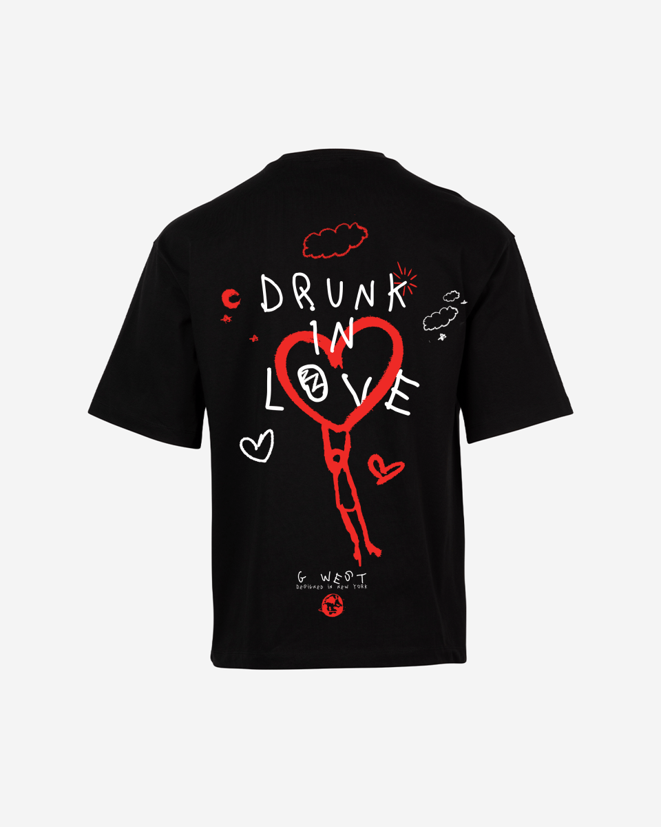 G West Mens Oversized Drunk In Love Tee G West