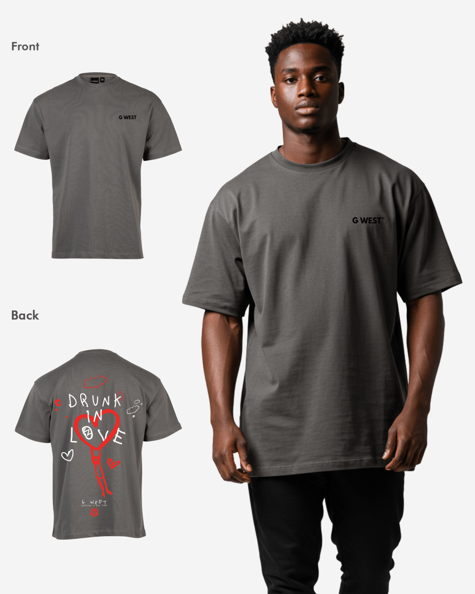 G West Mens Oversized Drunk In Love Tee G West