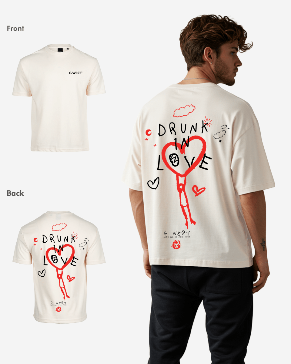 G West Mens Oversized Drunk In Love Tee G West
