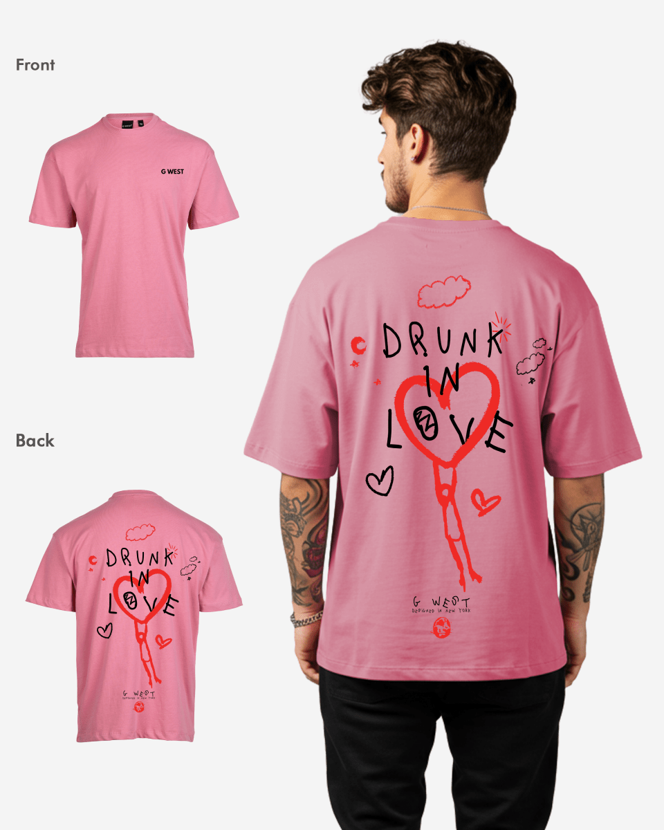 G West Mens Oversized Drunk In Love Tee G West