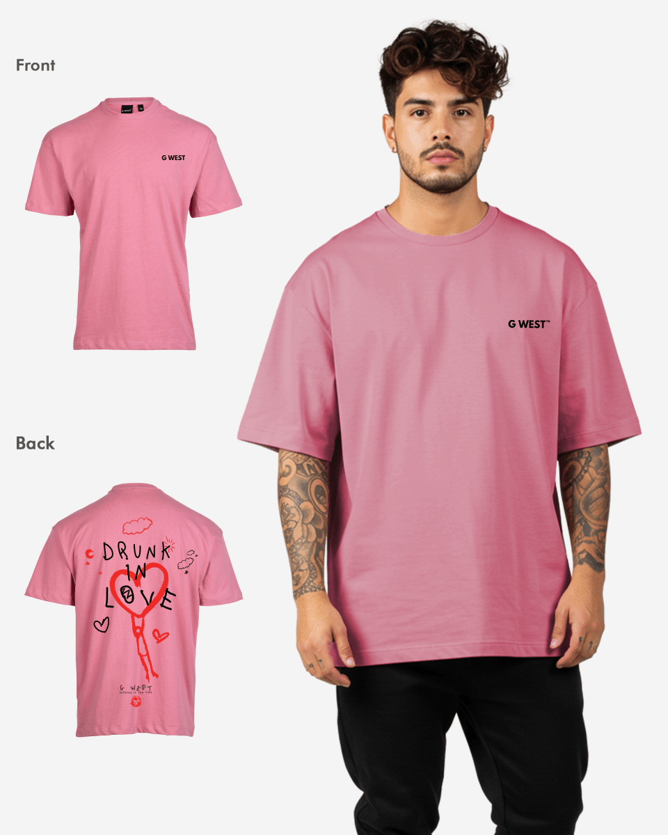 G West Mens Oversized Drunk In Love Tee G West
