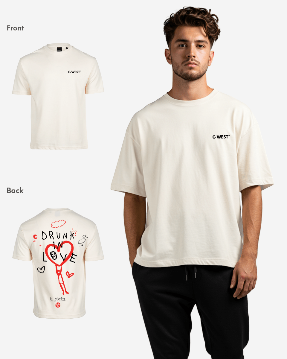 G West Mens Oversized Drunk In Love Tee G West