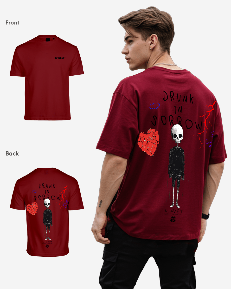 G West Oversized Drunk In Sorrow T-Shirt Mens G West