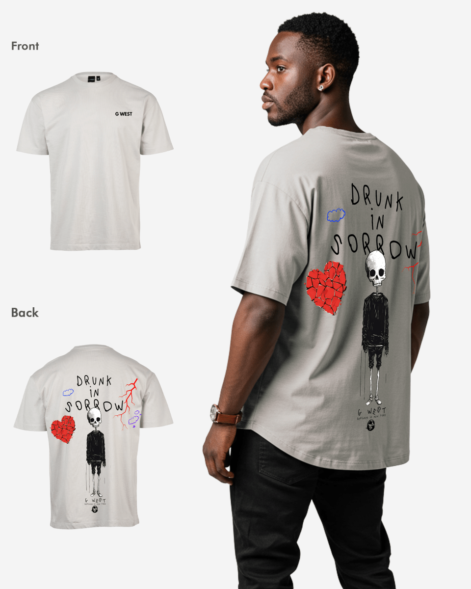 G West Oversized Drunk In Sorrow T-Shirt Mens G West