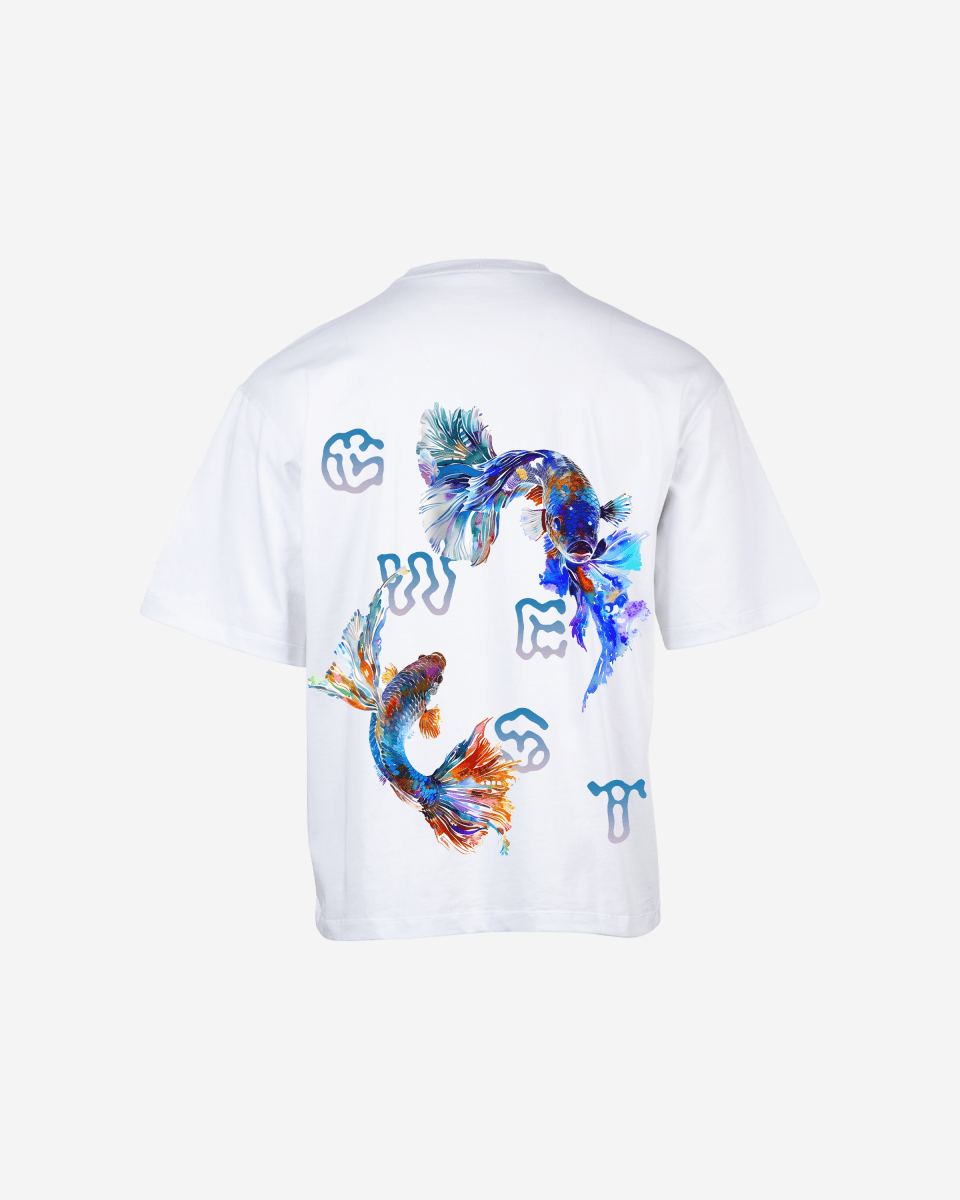 G West Mens Oversized Fish Lifestyle T Shirt G West