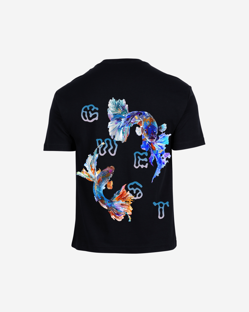 G West Mens Oversized Fish Lifestyle T Shirt G West