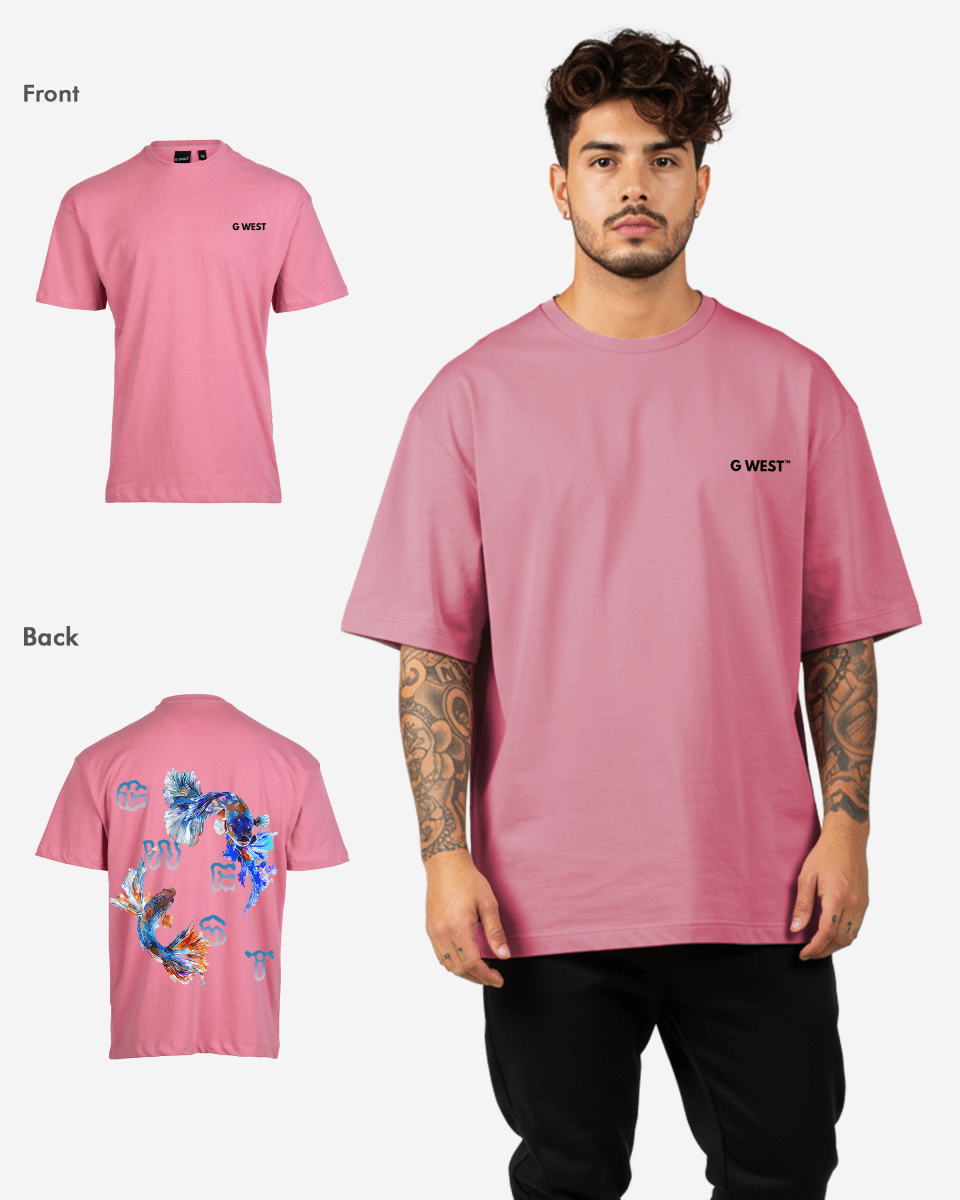 G West Mens Oversized Fish Lifestyle T Shirt G West