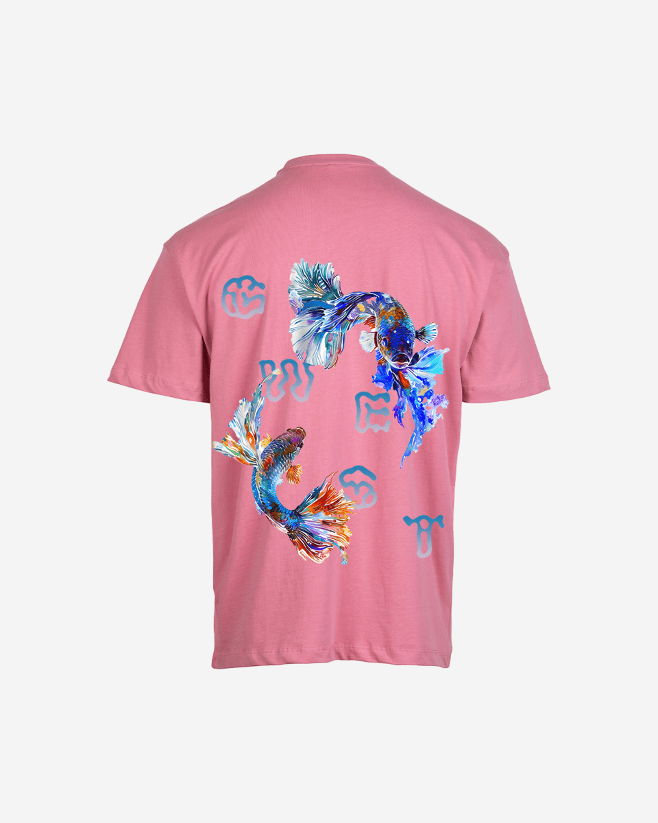 G West Mens Oversized Fish Lifestyle T Shirt G West