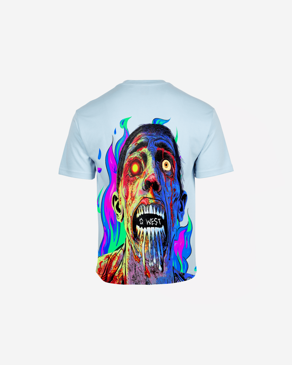 G West Mens Oversized Flaming Zombie Tee G West