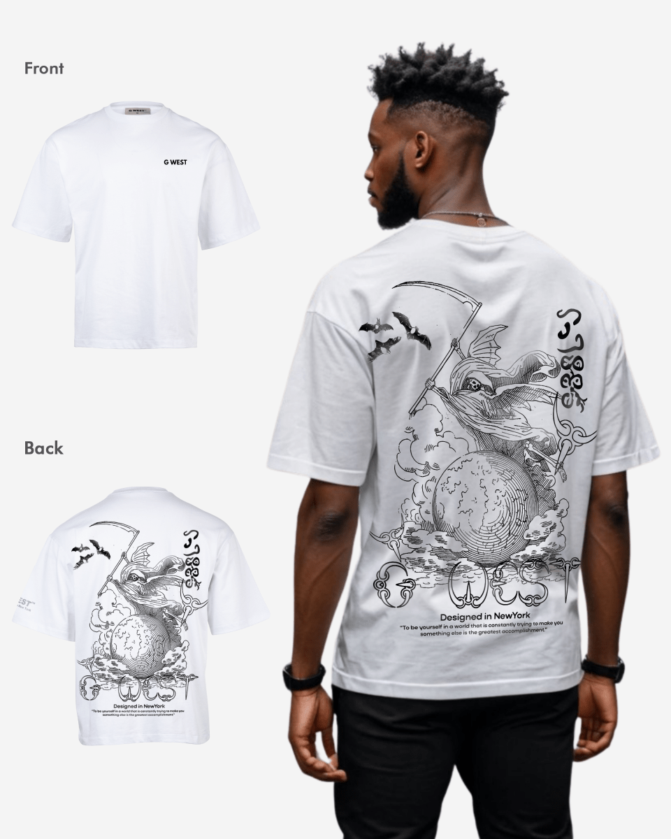 G West Oversized Gratitude Reaper T-Shirt Mens G West