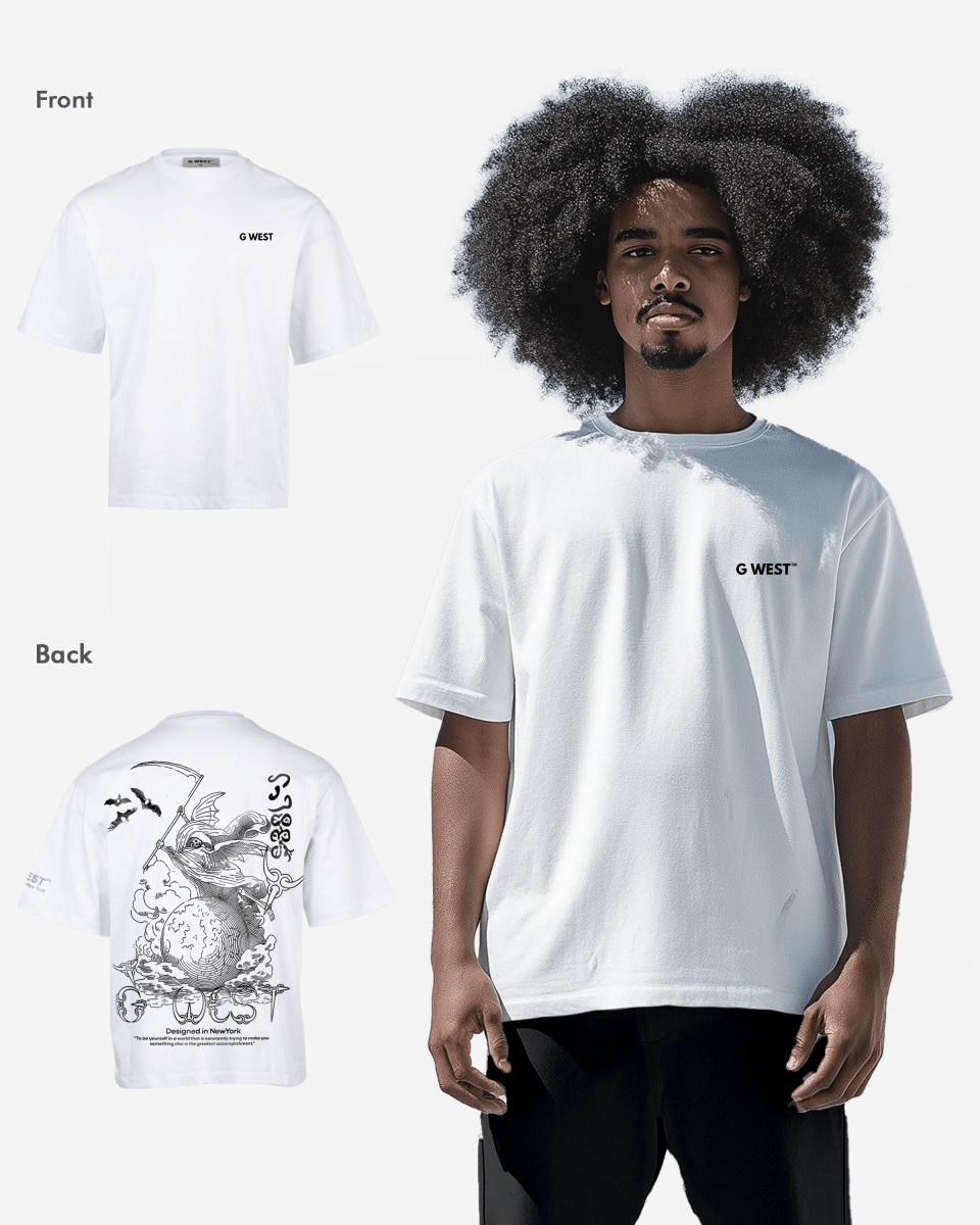 G West Oversized Gratitude Reaper T-Shirt Mens G West