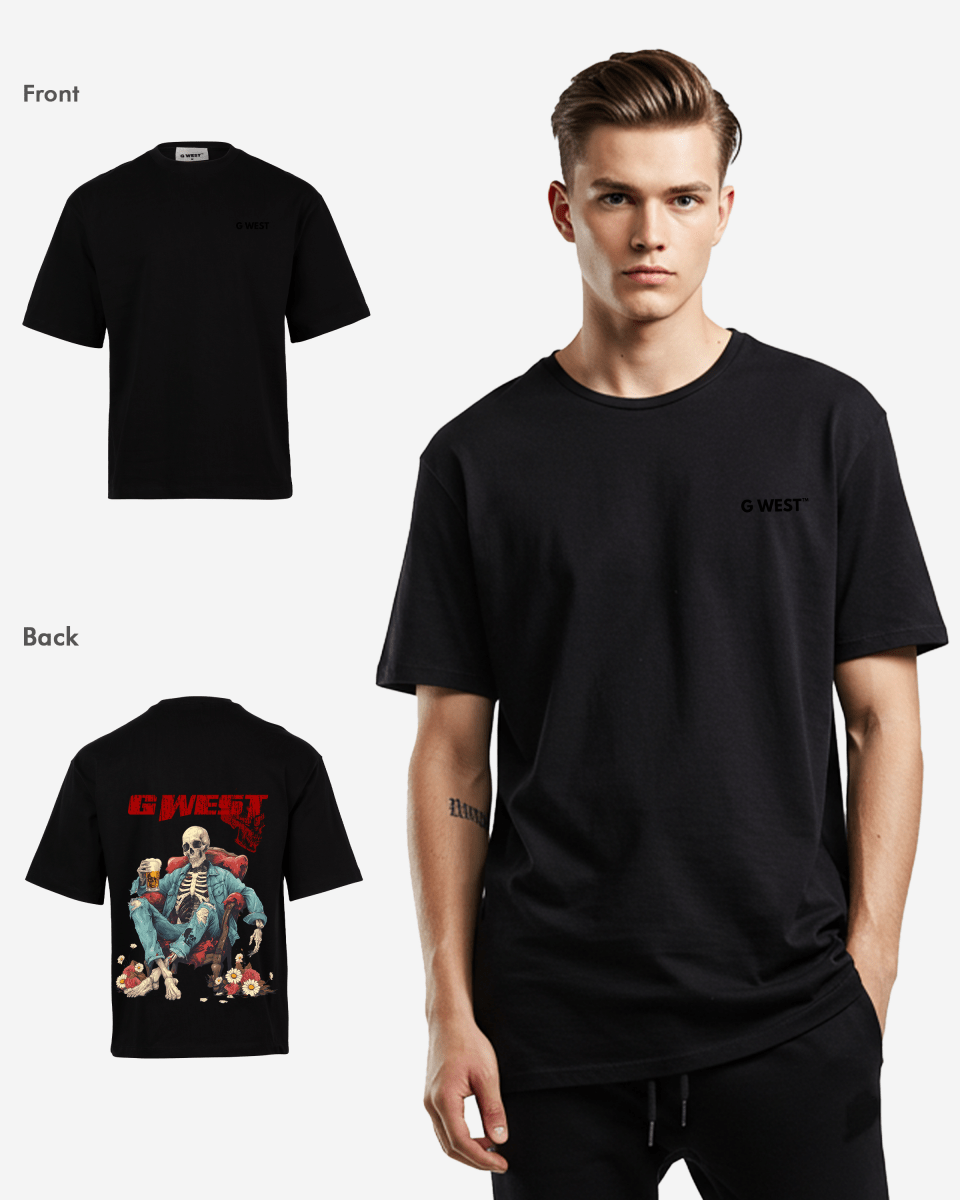 G West Mens Oversized Happy Hour T Shirt G West