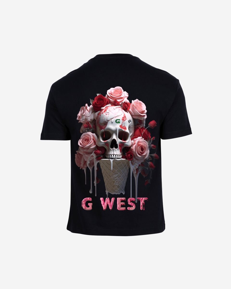 G West Mens Oversized Ice Cream Skull Tee G West