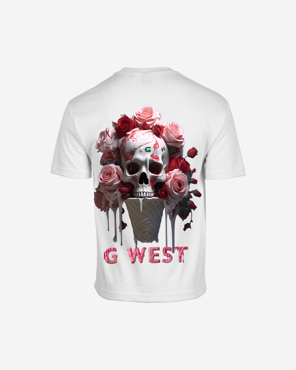 G West Mens Oversized Ice Cream Skull Tee G West