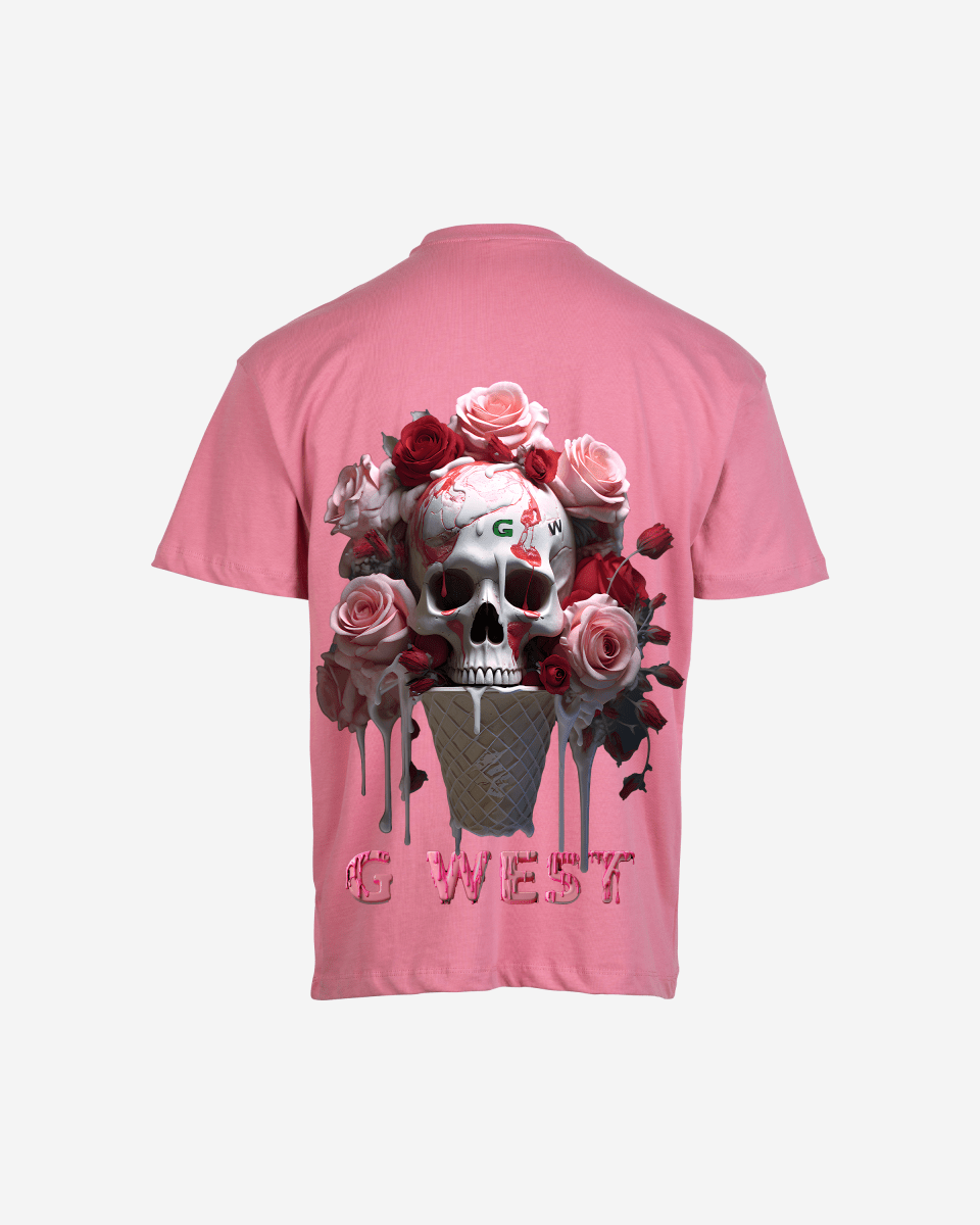 G West Mens Oversized Ice Cream Skull Tee G West