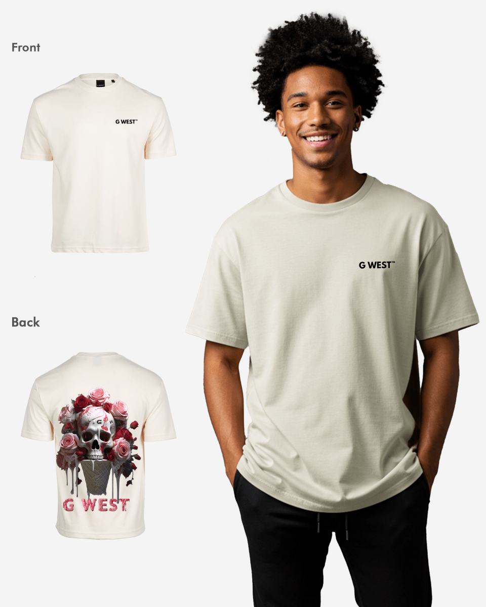 G West Mens Oversized Ice Cream Skull Tee G West