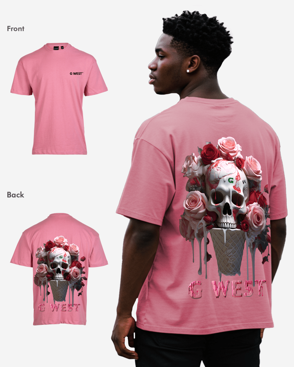 G West Mens Oversized Ice Cream Skull Tee G West