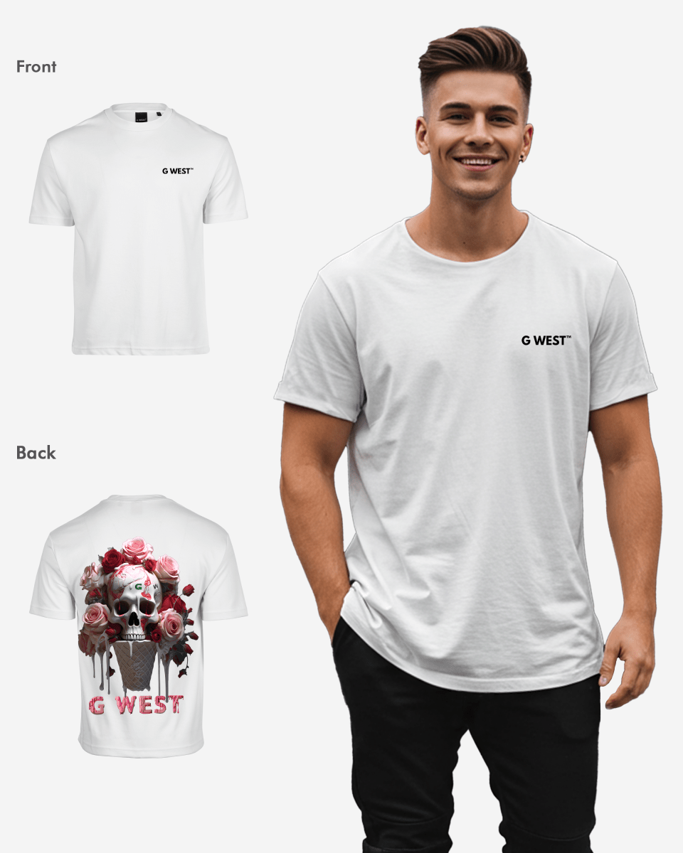 G West Mens Oversized Ice Cream Skull Tee G West