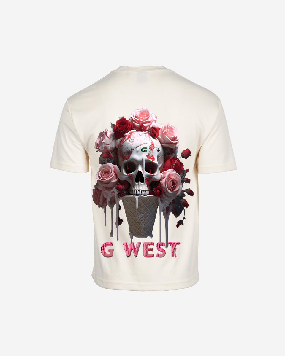 G West Mens Oversized Ice Cream Skull Tee G West