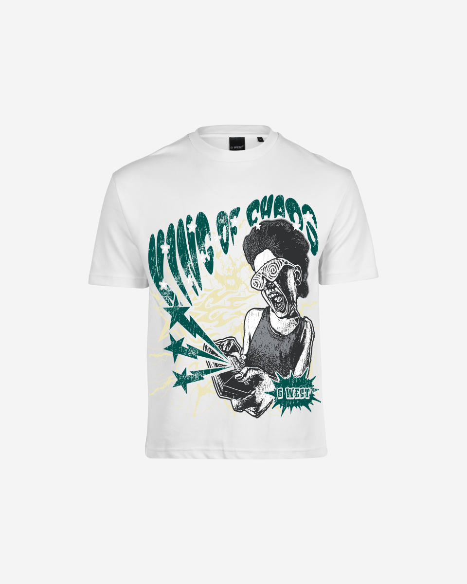 G West Mens Oversized King Of Chaos T Shirt G West