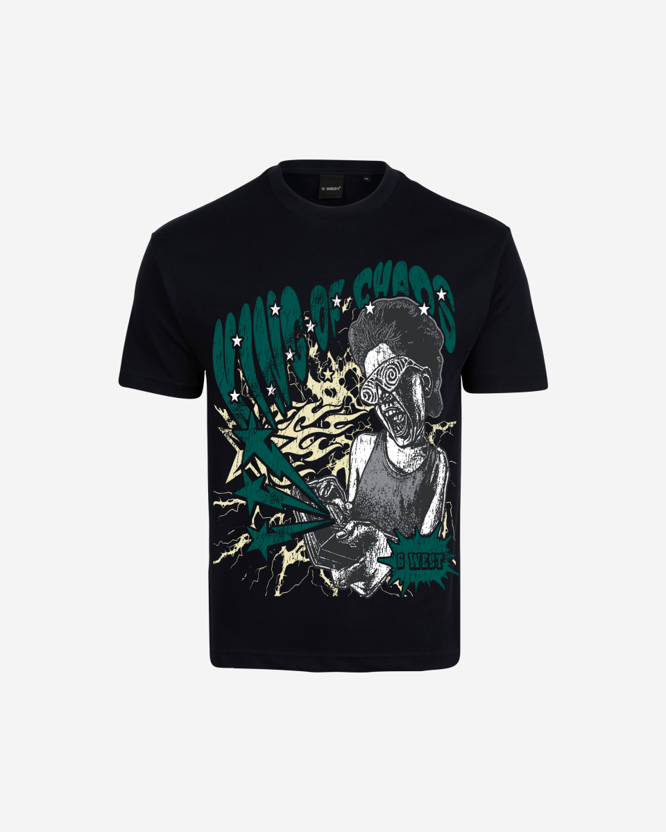 G West Mens Oversized King Of Chaos T Shirt G West