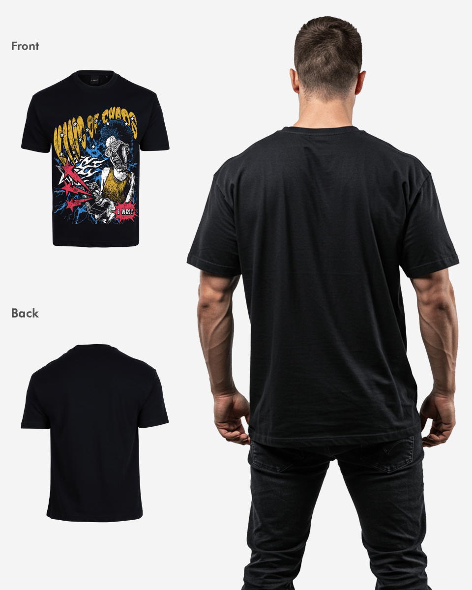 G West Mens Oversized King Of Chaos T Shirt G West