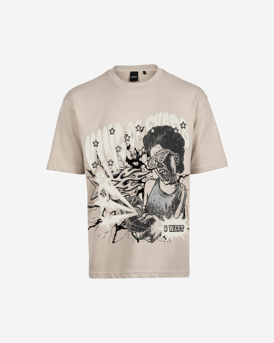 G West Mens Oversized King Of Chaos T Shirt G West