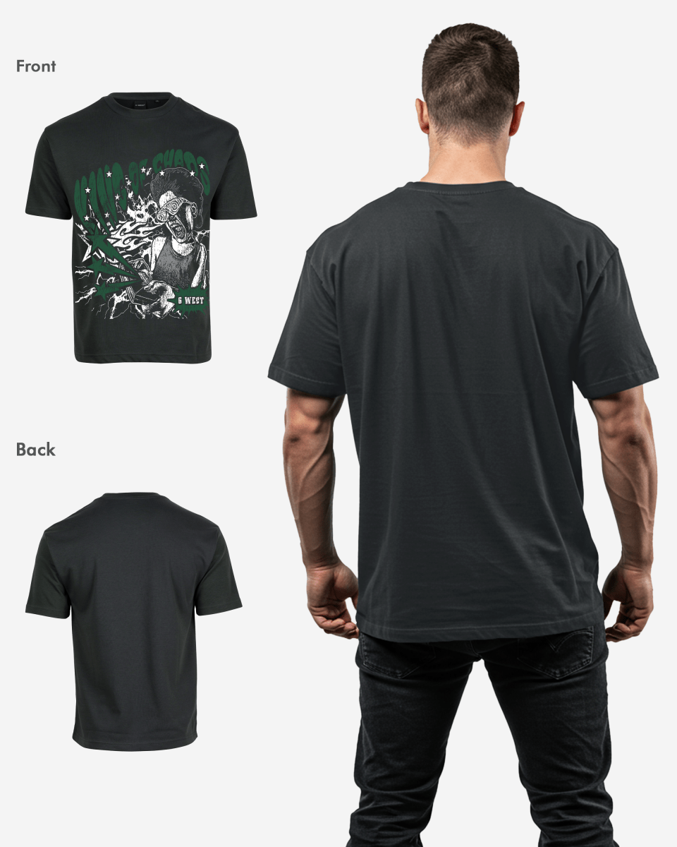 G West Mens Oversized King Of Chaos T Shirt G West