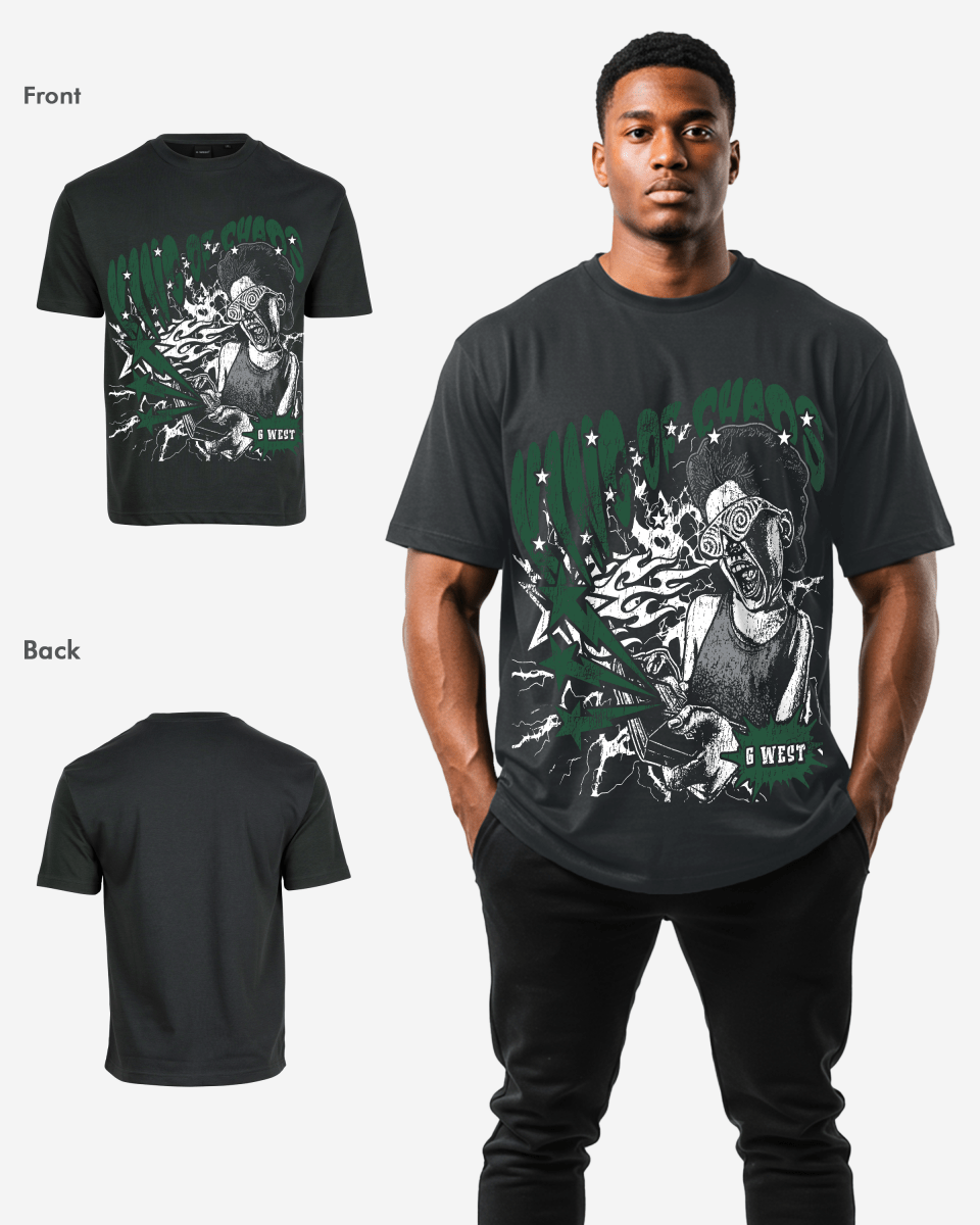G West Mens Oversized King Of Chaos T Shirt G West