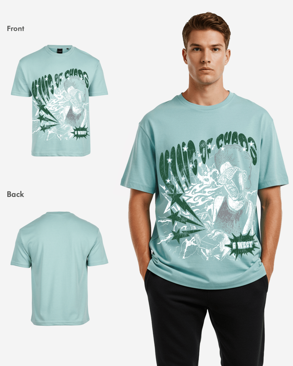 G West Mens Oversized King Of Chaos T Shirt G West