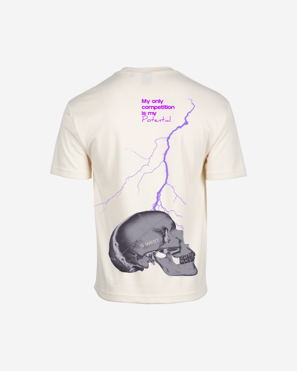 G West Oversized Lighting Skull T-Shirt Mens G West