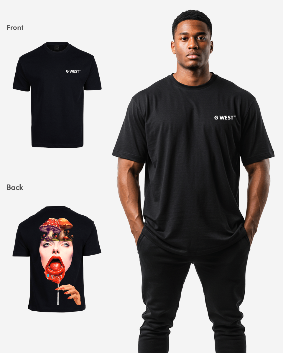 G West Mens Oversized Lollipop Mushroom Oversized Tee G West
