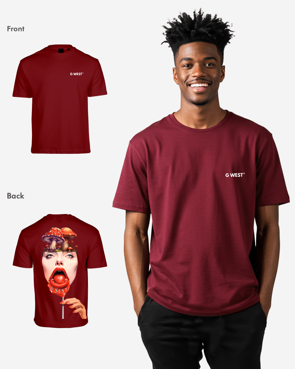 G West Mens Oversized Lollipop Mushroom Oversized Tee G West