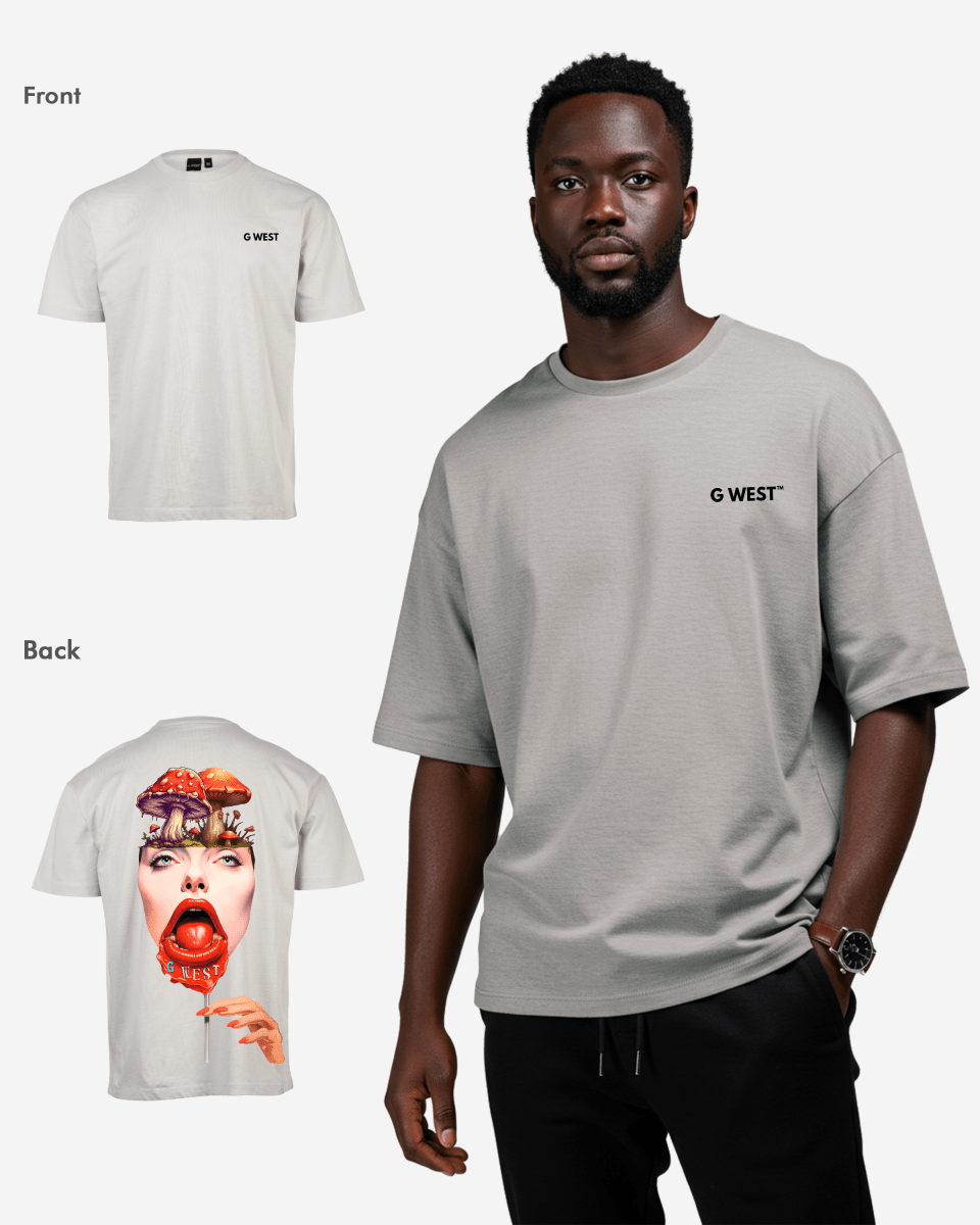 G West Mens Oversized Lollipop Mushroom Oversized Tee G West