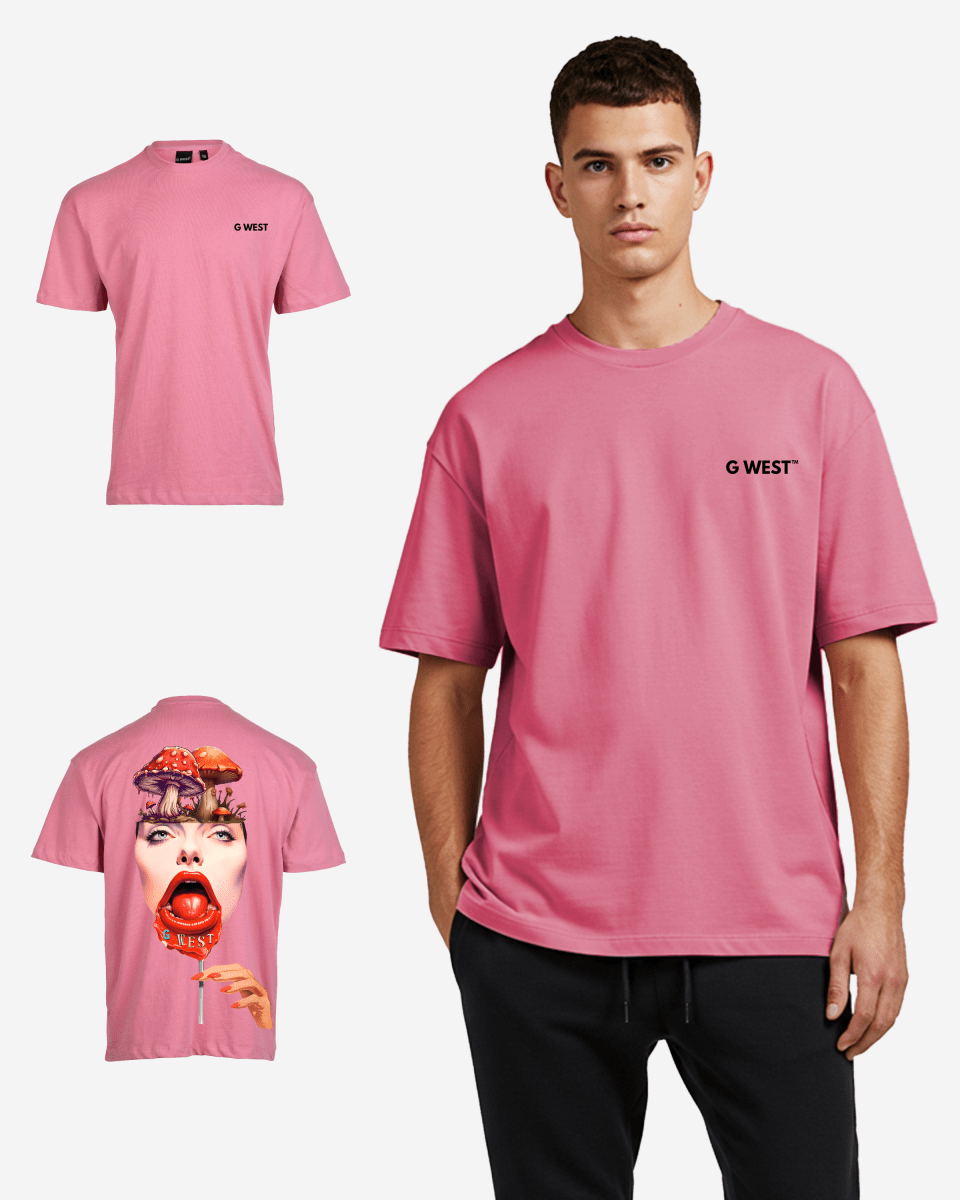 G West Mens Oversized Lollipop Mushroom Oversized Tee G West