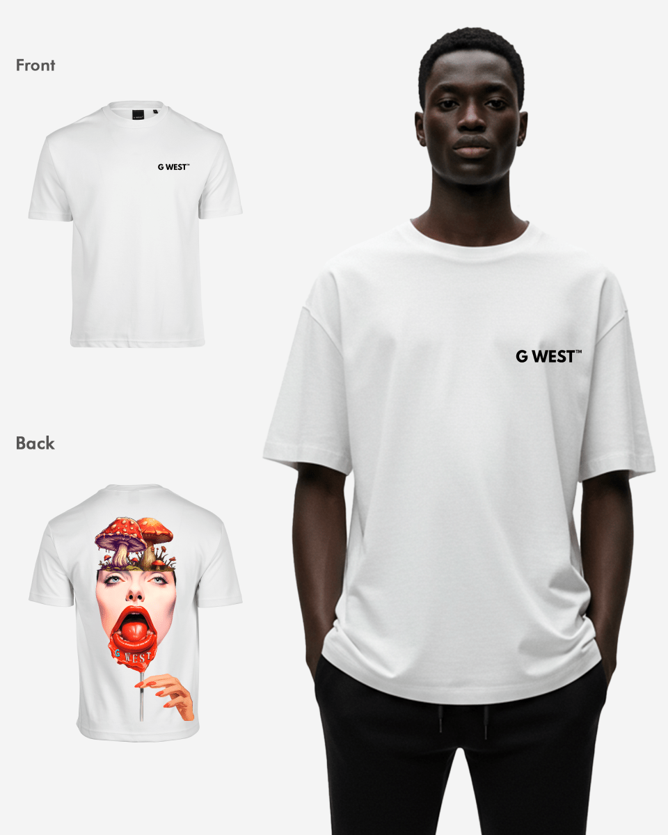 G West Mens Oversized Lollipop Mushroom Oversized Tee G West