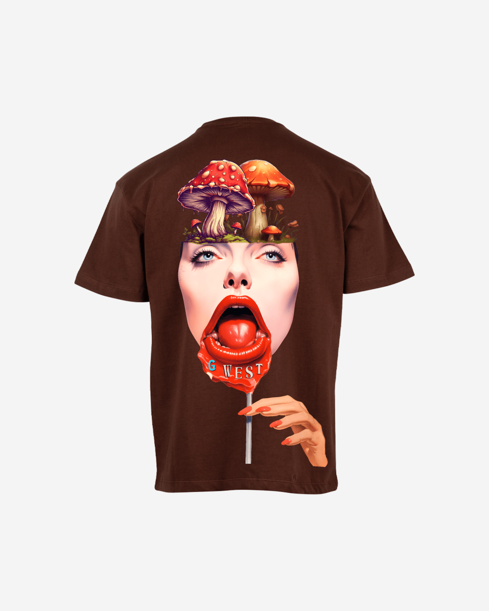 G West Mens Oversized Lollipop Mushroom Oversized Tee G West