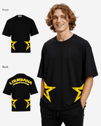 G West Mens Oversized Louisiana Arch Logo Black Tee G West