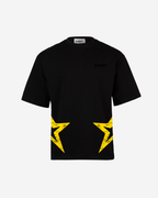 G West Mens Oversized Louisiana Arch Logo Black Tee G West