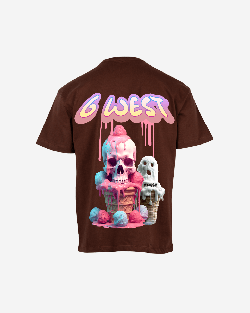 G West Mens Oversized Melting Ice Cream Tee G West