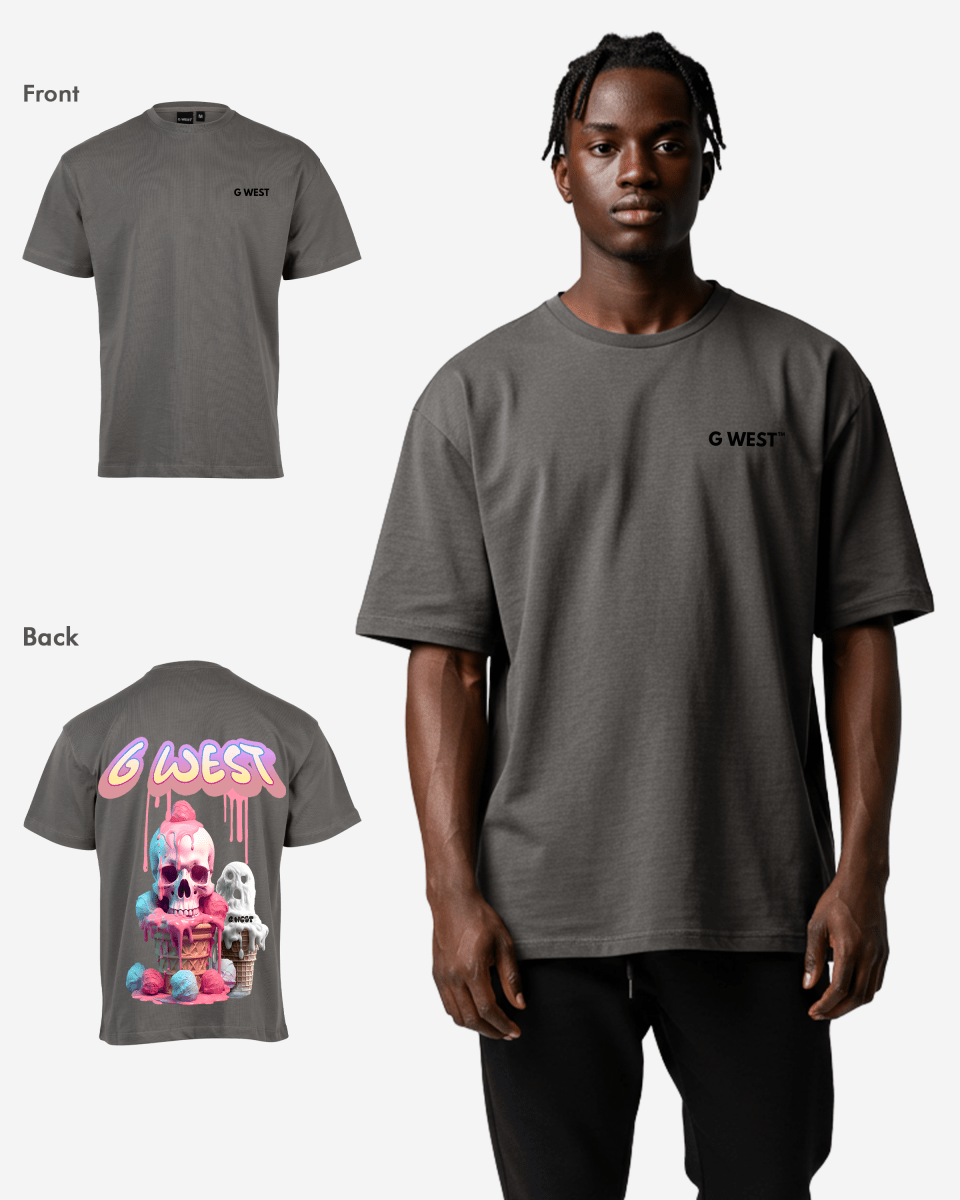 G West Mens Oversized Melting Ice Cream Tee G West