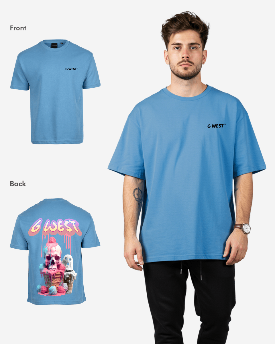 G West Mens Oversized Melting Ice Cream Tee G West
