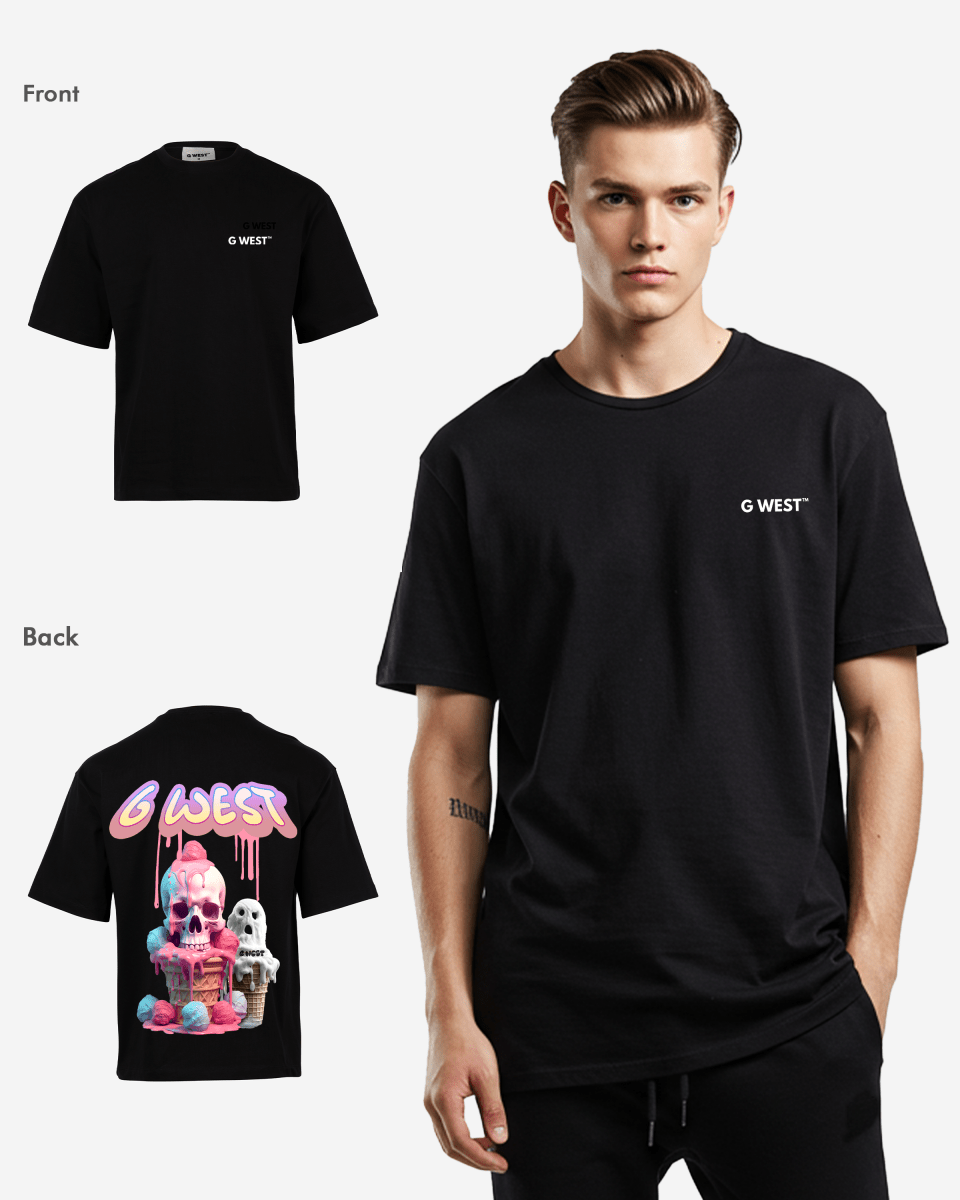 G West Mens Oversized Melting Ice Cream Tee G West