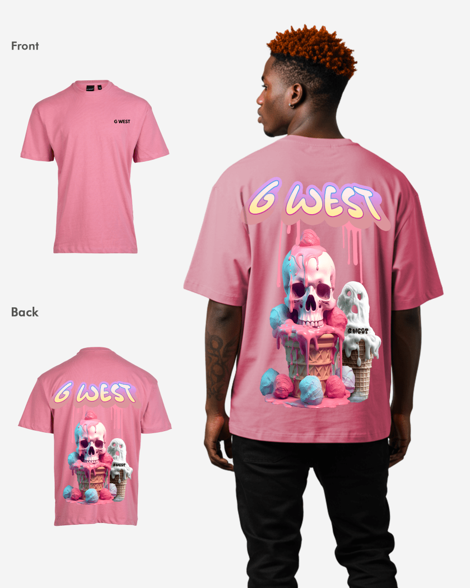 G West Mens Oversized Melting Ice Cream Tee G West
