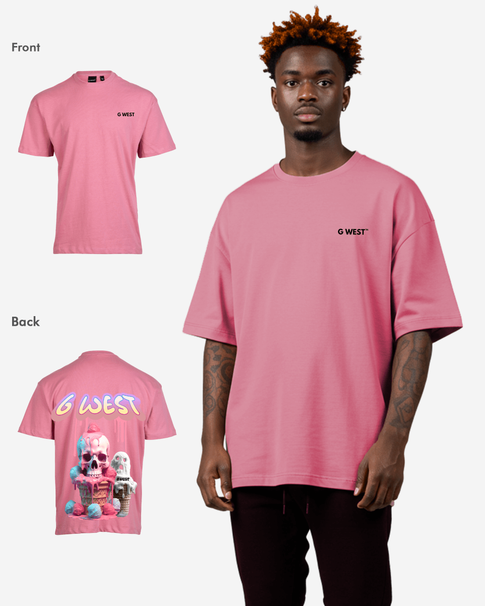 G West Mens Oversized Melting Ice Cream Tee G West