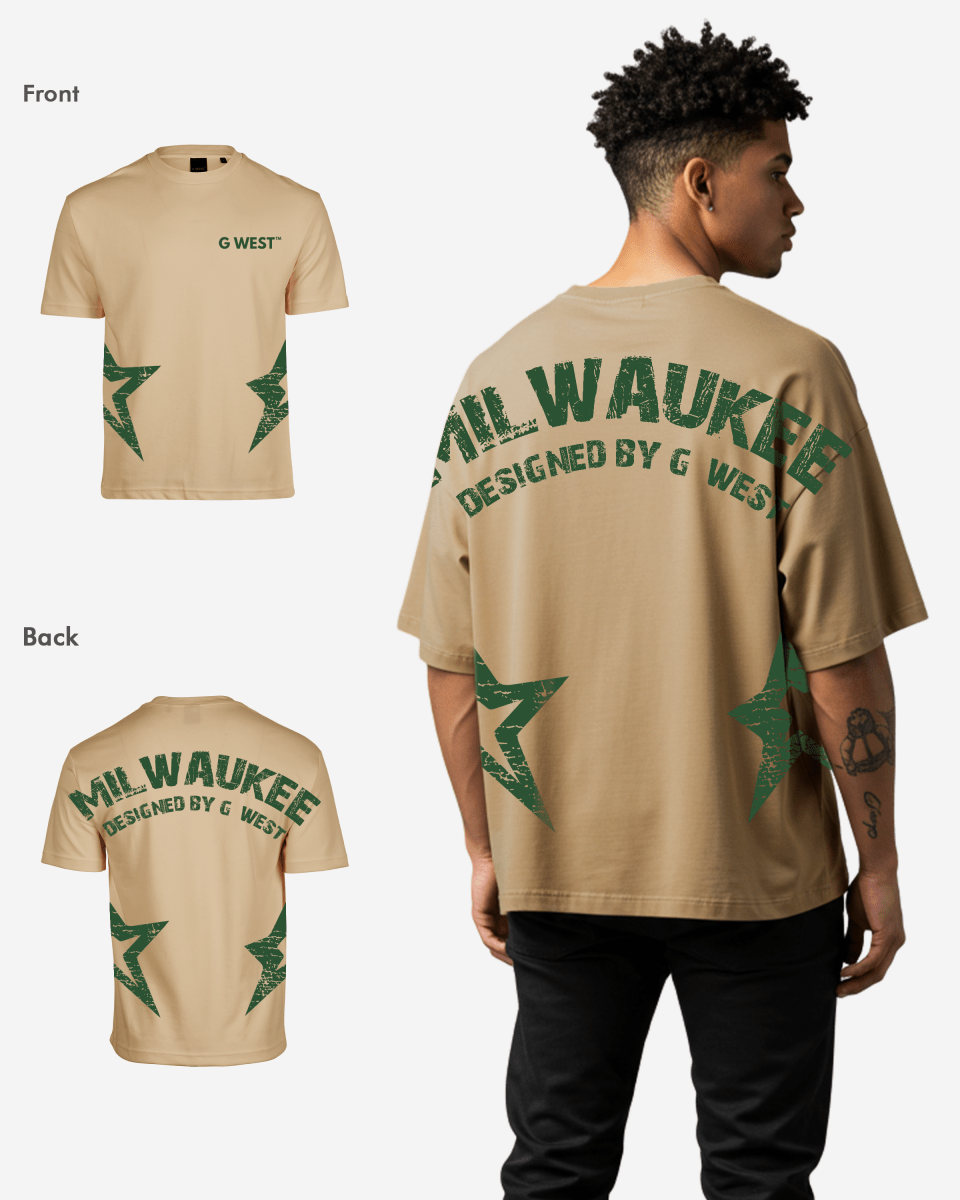 G West Mens Oversized Milwaukee T-Shirt G West