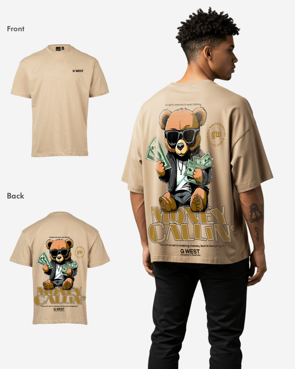 G West Mens Oversized Money Calling T Shirt G West