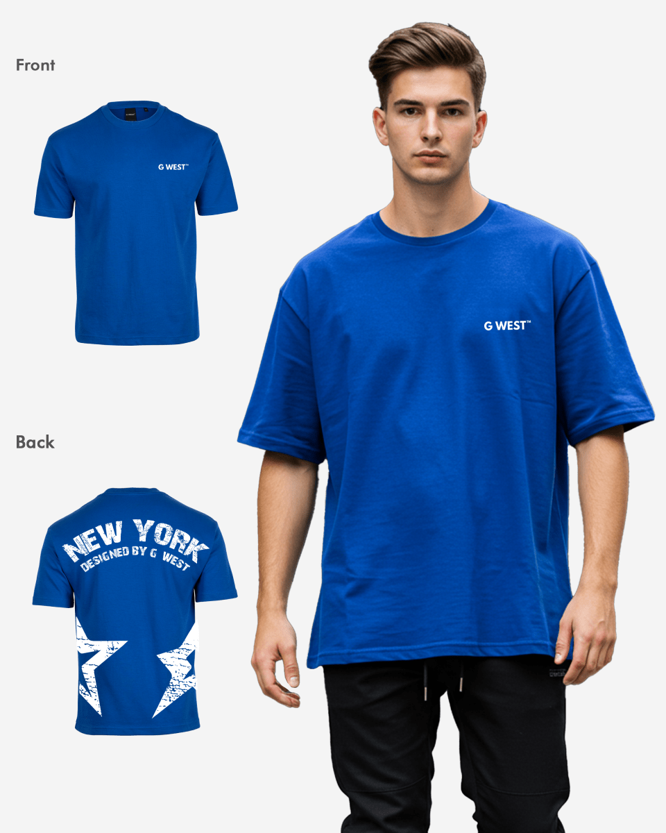 G West Mens Oversized New York Arch Logo Tee Gwdtfl9053 - 2 Colors G West