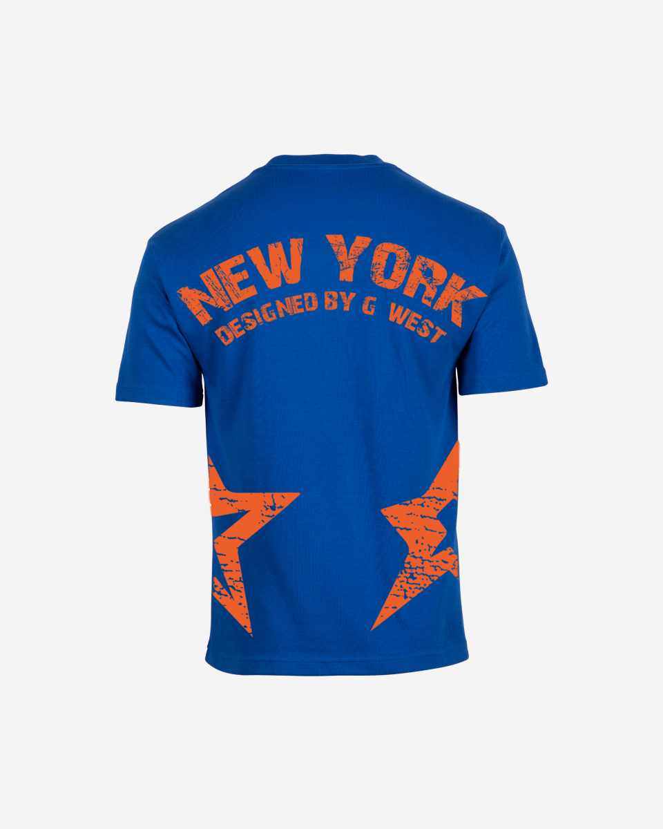 G West Mens Oversized New York Arch Logo With Star Tee G West