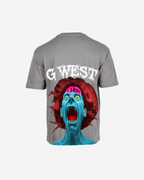 G West Mens Oversized Premium Erupt Brain T-Shirt G West